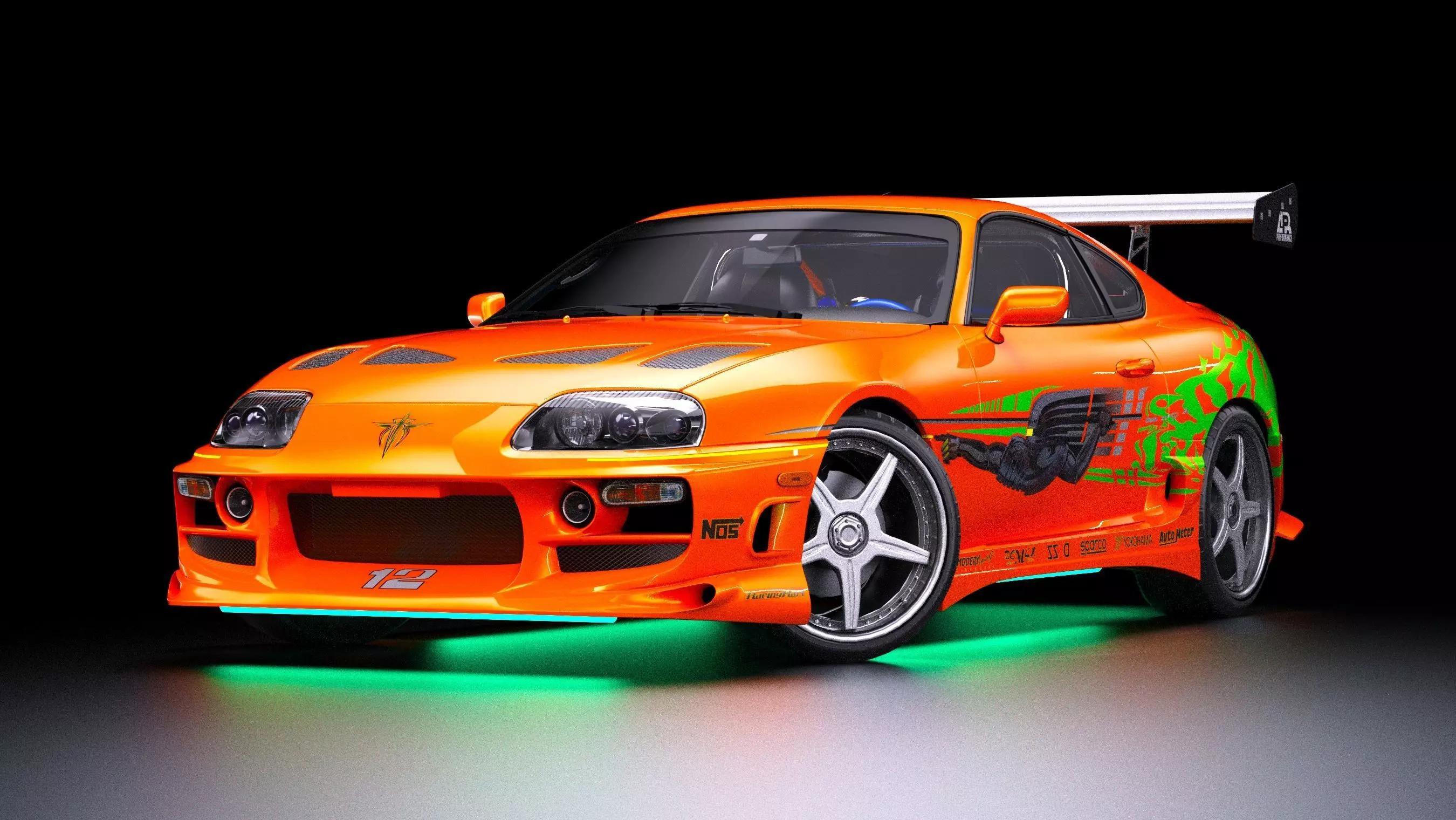 The Fast and The Furious Toyota Supra 1994 Mk4 Low-poly 3D model_3