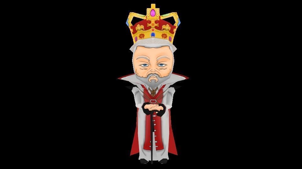 King chess Low-poly 3D model_0