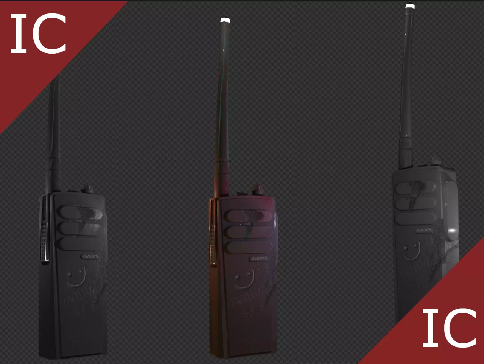 Radio Communication Device or Walkie Talkie Low-poly 3D model_0