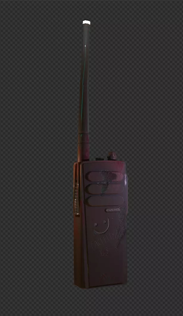 Radio Communication Device or Walkie Talkie Low-poly 3D model_5