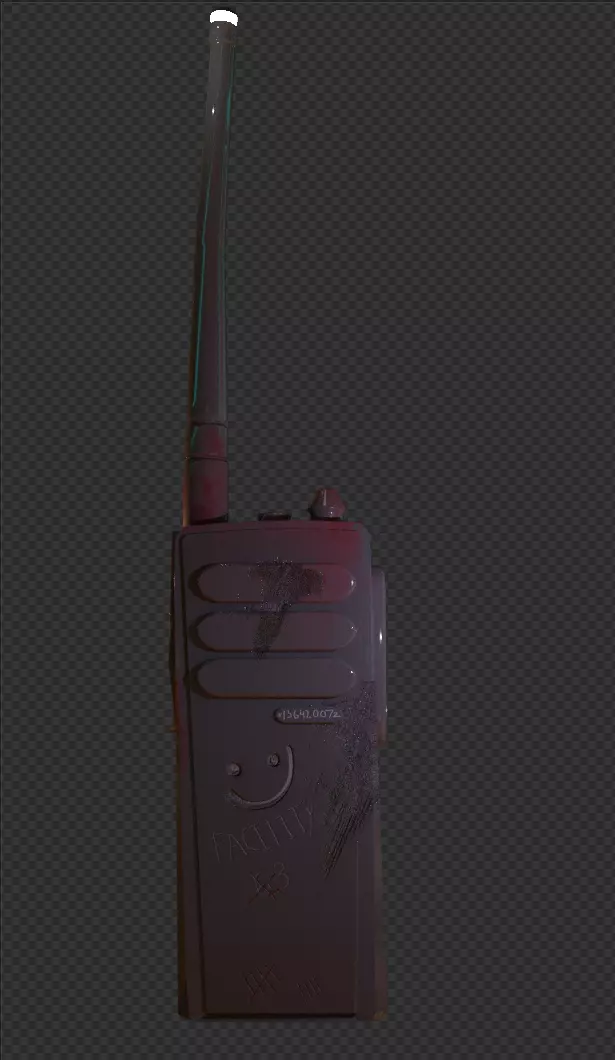 Radio Communication Device or Walkie Talkie Low-poly 3D model_2
