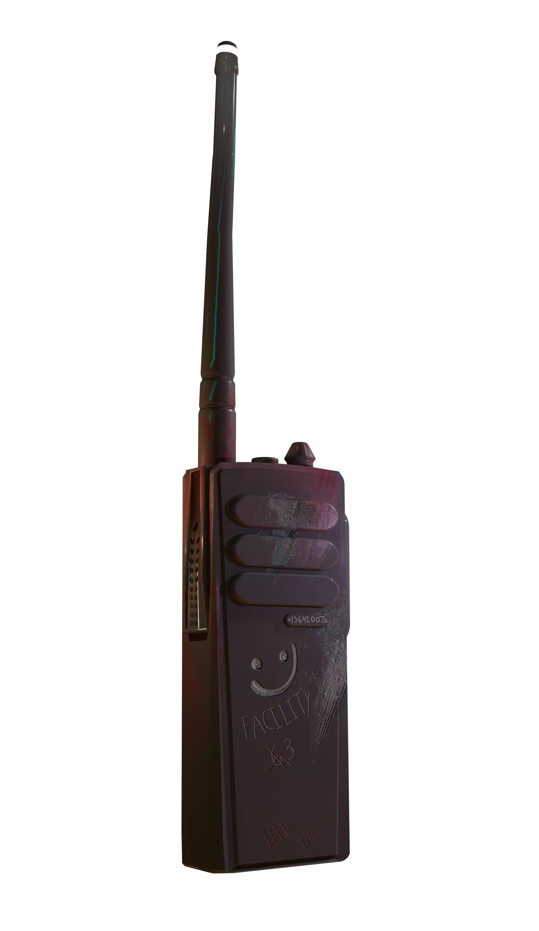 Radio Communication Device or Walkie Talkie Low-poly 3D model_7