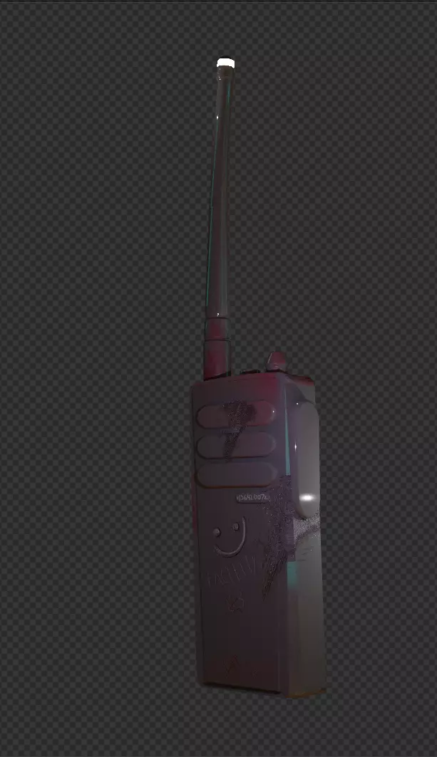 Radio Communication Device or Walkie Talkie Low-poly 3D model_3