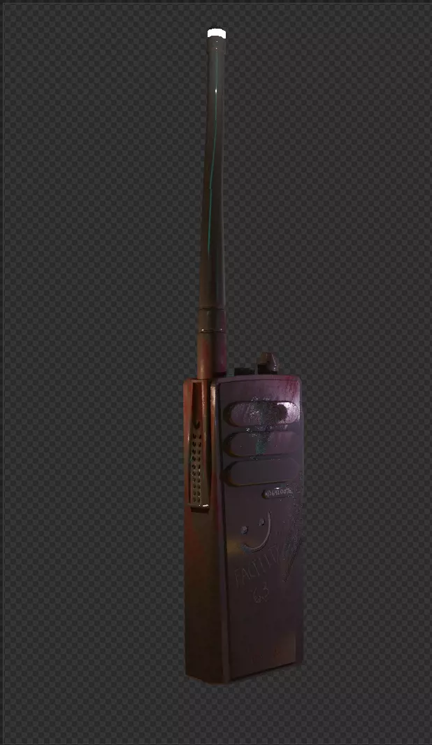 Radio Communication Device or Walkie Talkie Low-poly 3D model_4