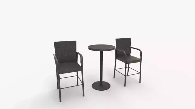 Stetta Outdoor 3 Piece Round Multi-brown Wicker Bar Set