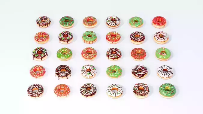 Christmas-style donuts
