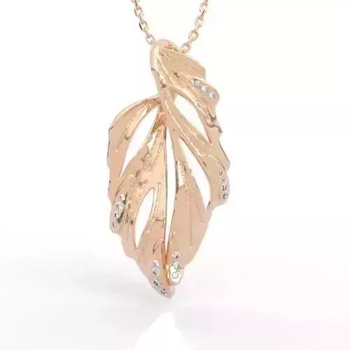 Elegant Leaf Pendant Necklace 3D print model