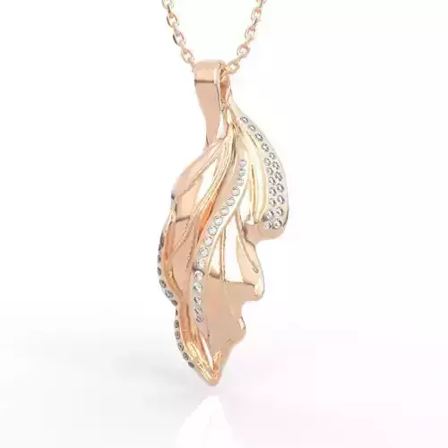 Dynamic Diamond Leaf Pendant