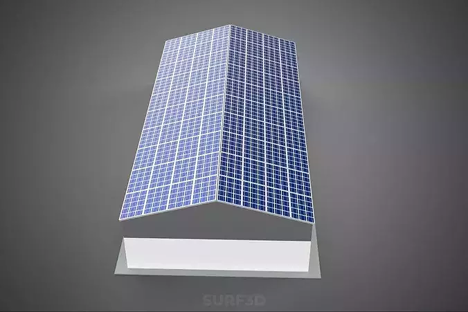 COMMERCIAL GARAGE BUILDING VEHICLE PARKING STORAGE SOLAR ENERGY 3D model 7
