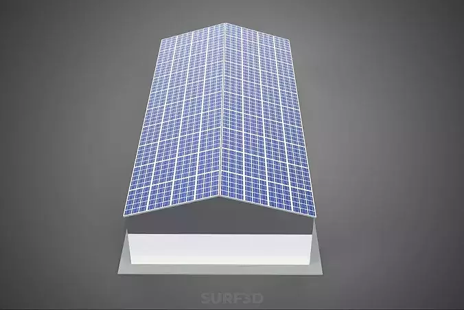 COMMERCIAL GARAGE BUILDING VEHICLE PARKING STORAGE SOLAR ENERGY 3D model 3