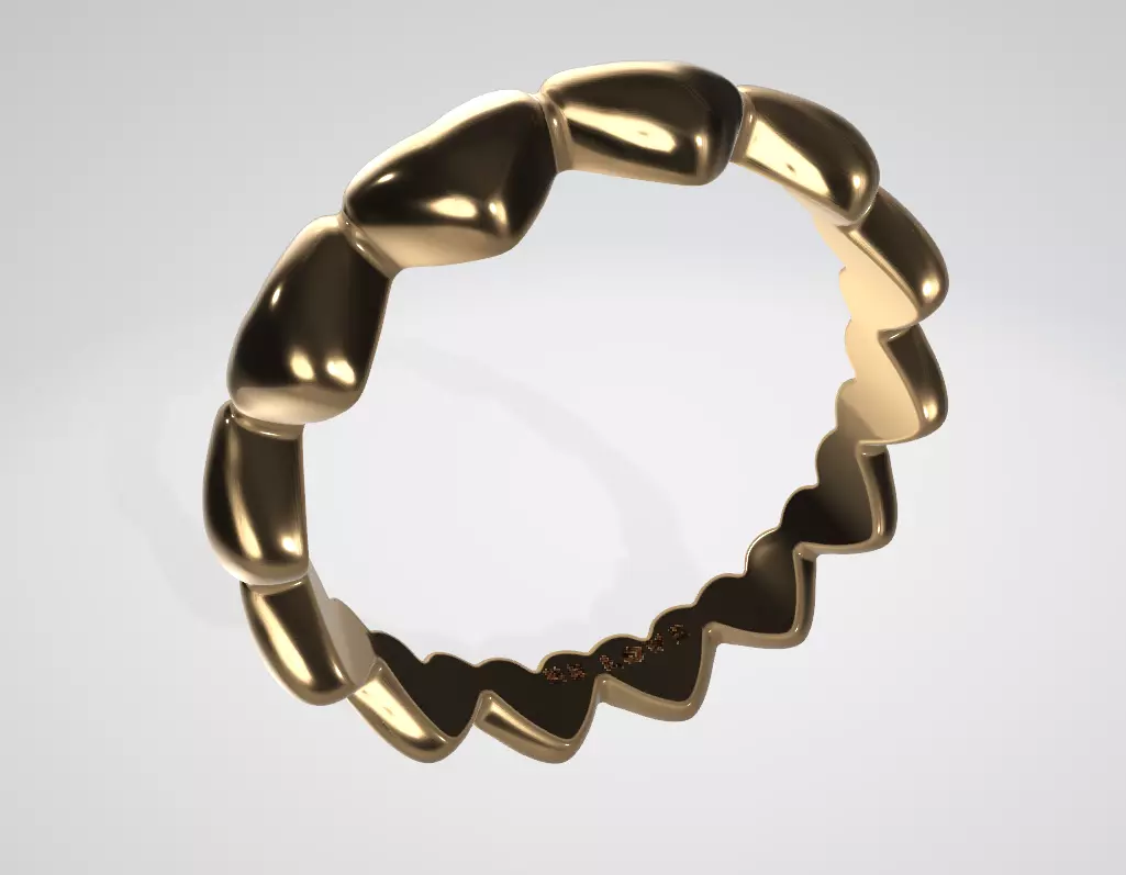 Pandora Womens Pandora Row Of Hearts Ring Low-poly 3D model_4