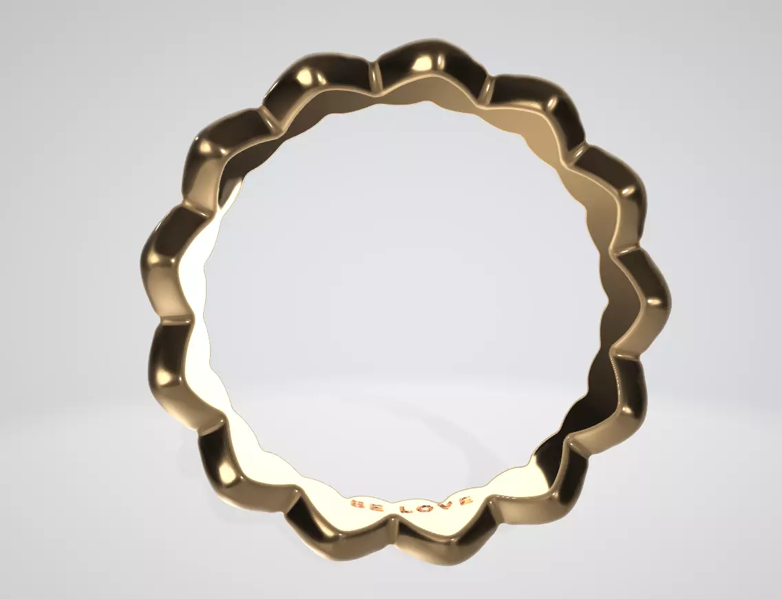 Pandora Womens Pandora Row Of Hearts Ring Low-poly 3D model_11