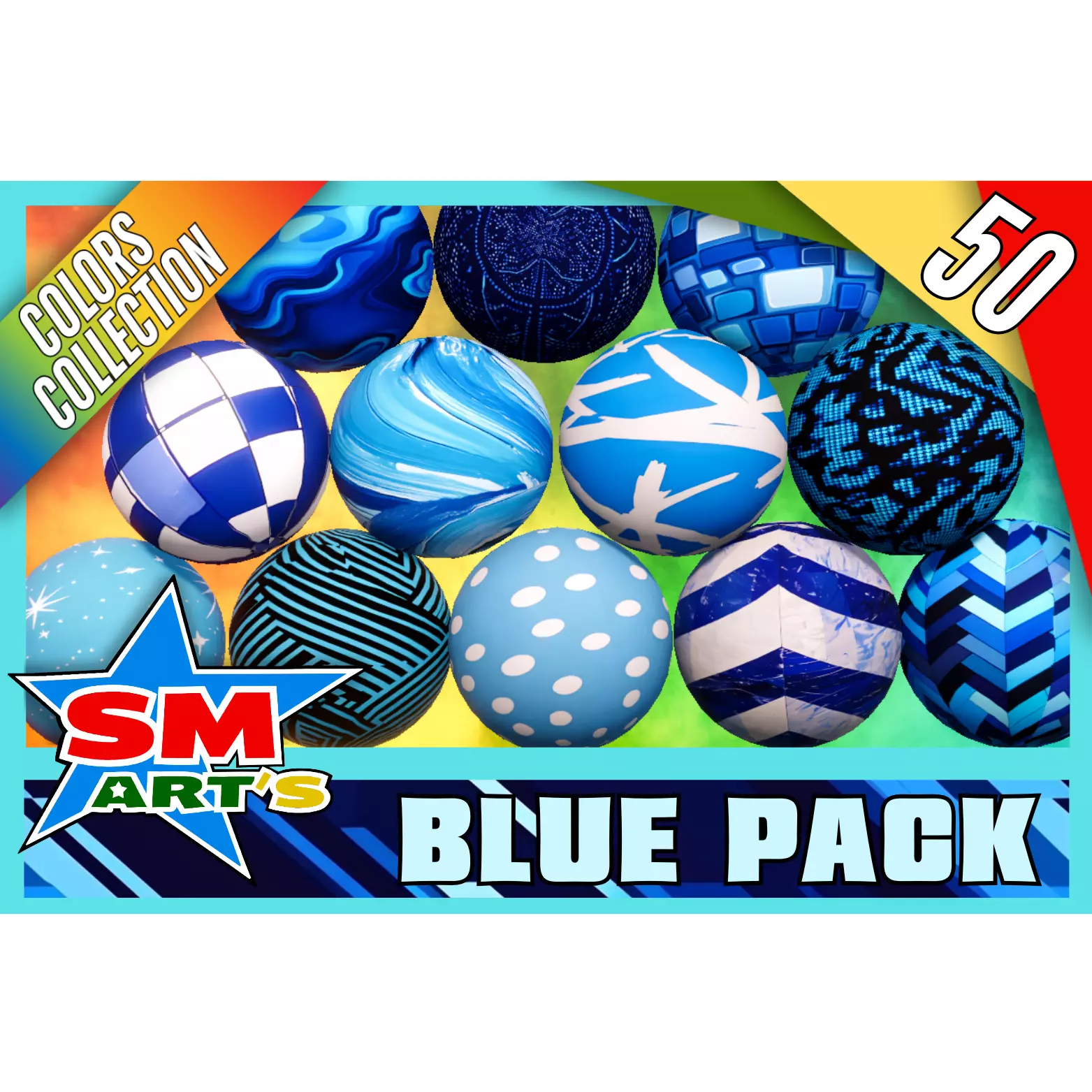 Blue Texture Pack - 50 High-Quality Stylized Materials Texture