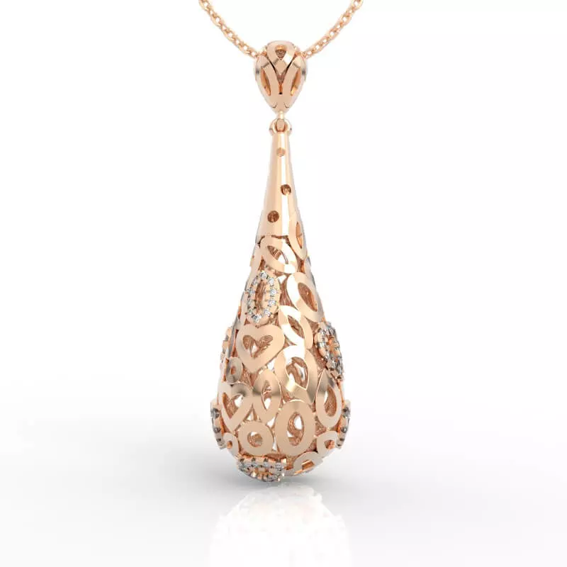 Sophisticated Filigree Teardrop Pendant 3D print model