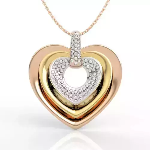 Triple Heart Pendant Necklace