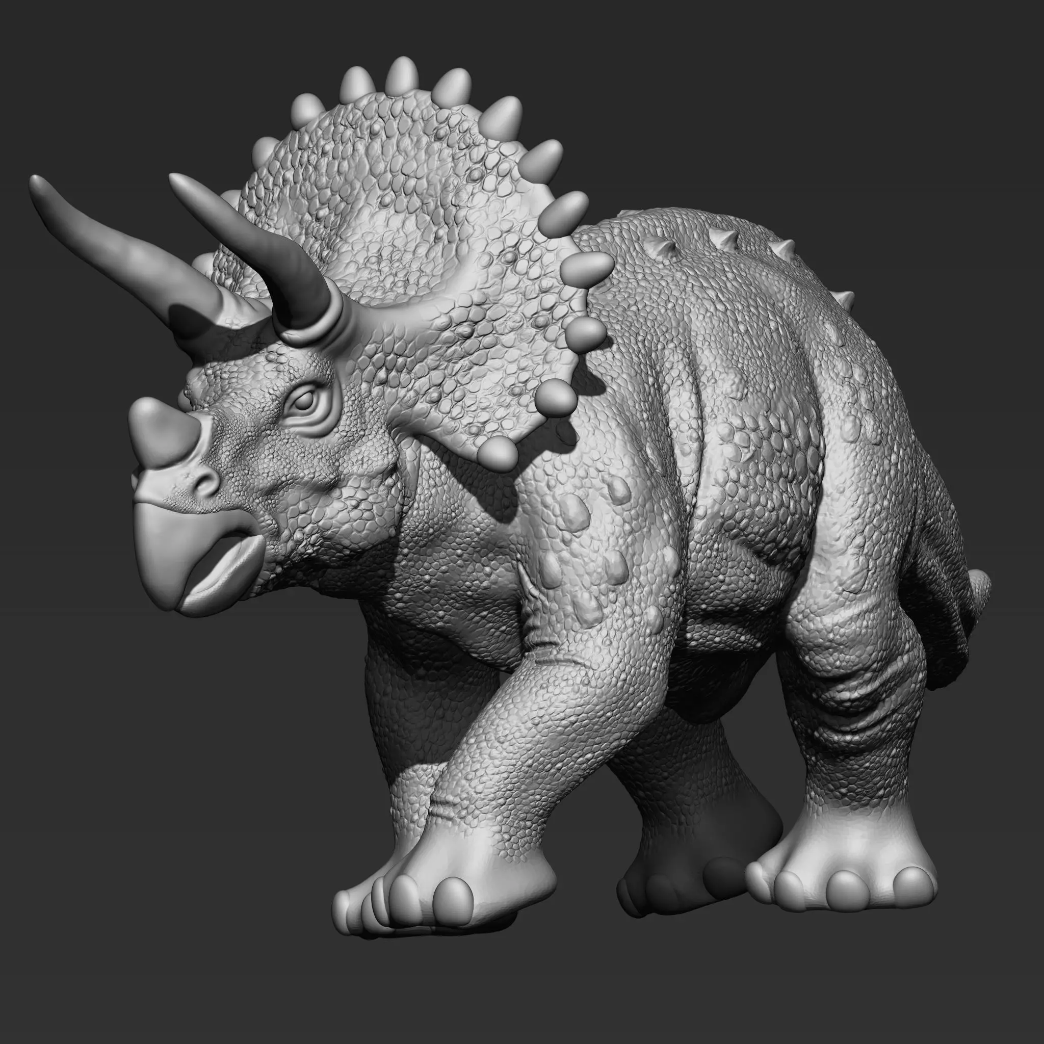 Triceratops 3d model 3D print model_2