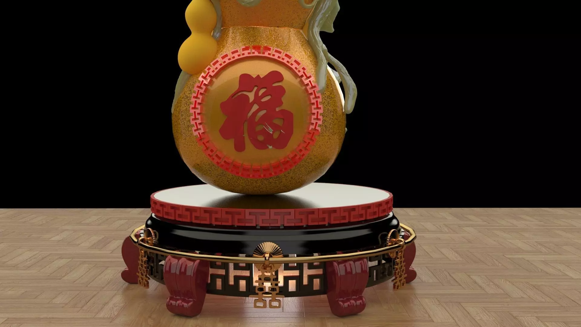 Chinese gourd Low-poly 3D model