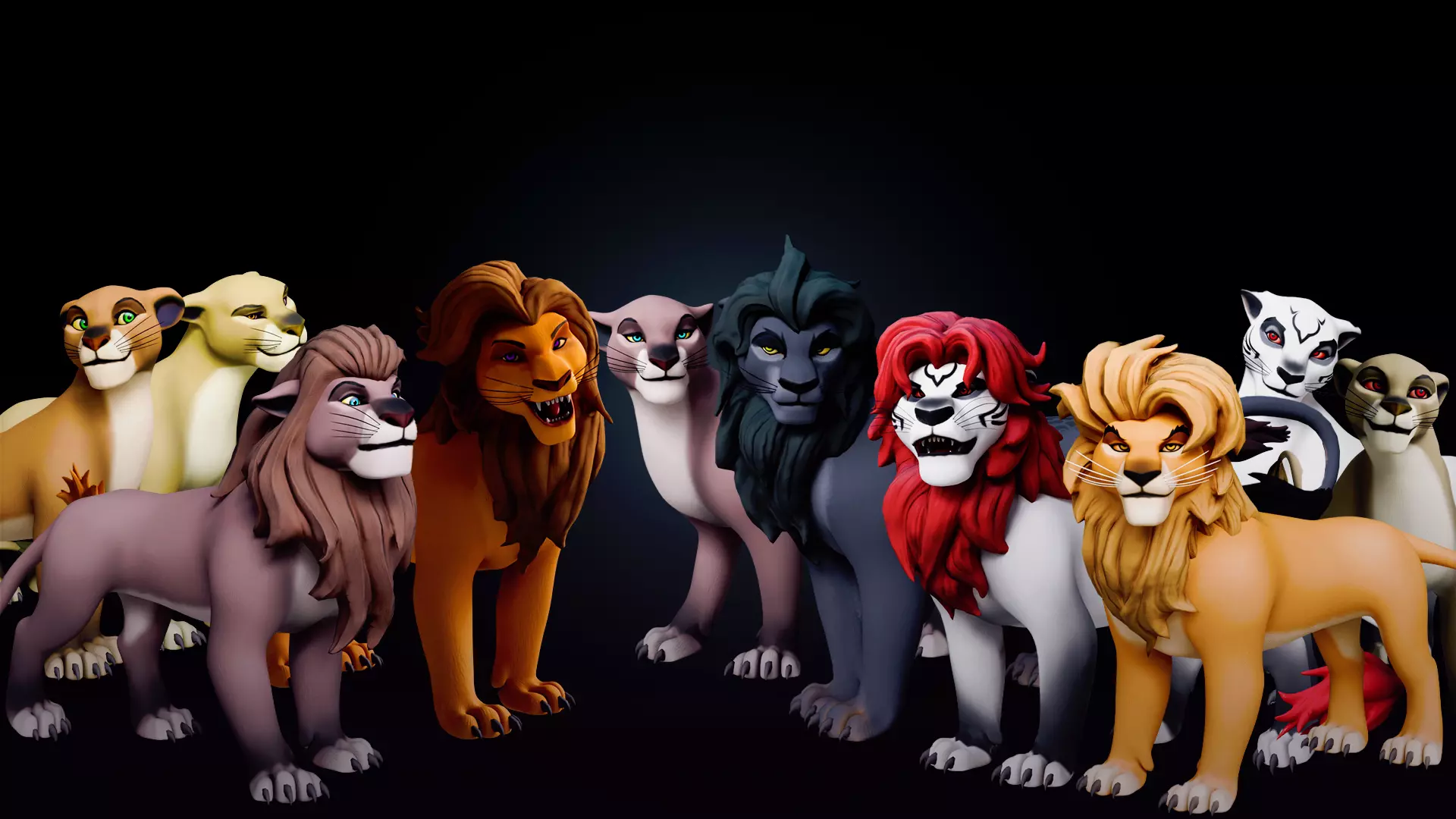 Lion Pride Pack - Stylized and Rigged 3D Characters Low-poly 3D model_3