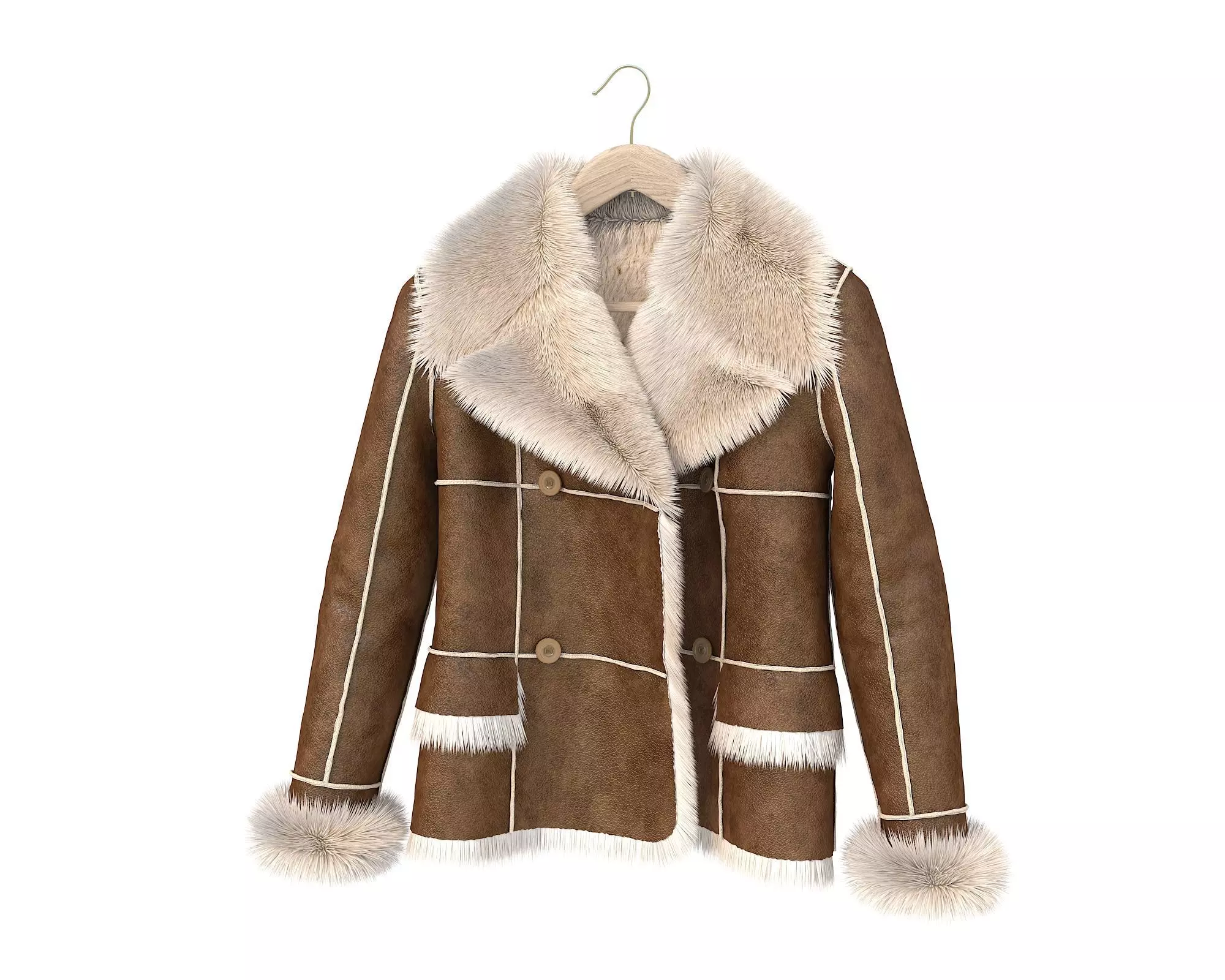 Coat on Hanger 2 3D model_2