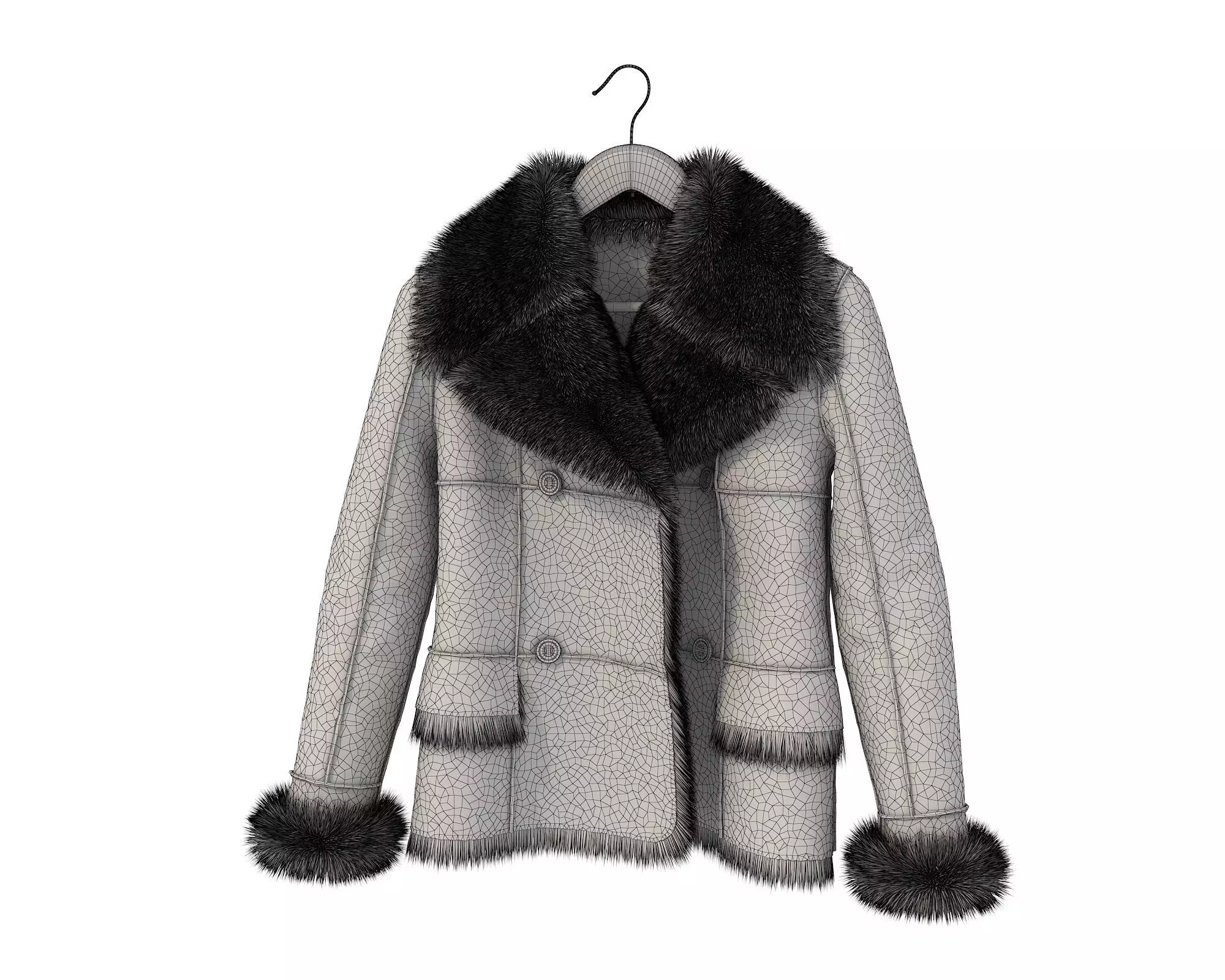 Coat on Hanger 2 3D model_13