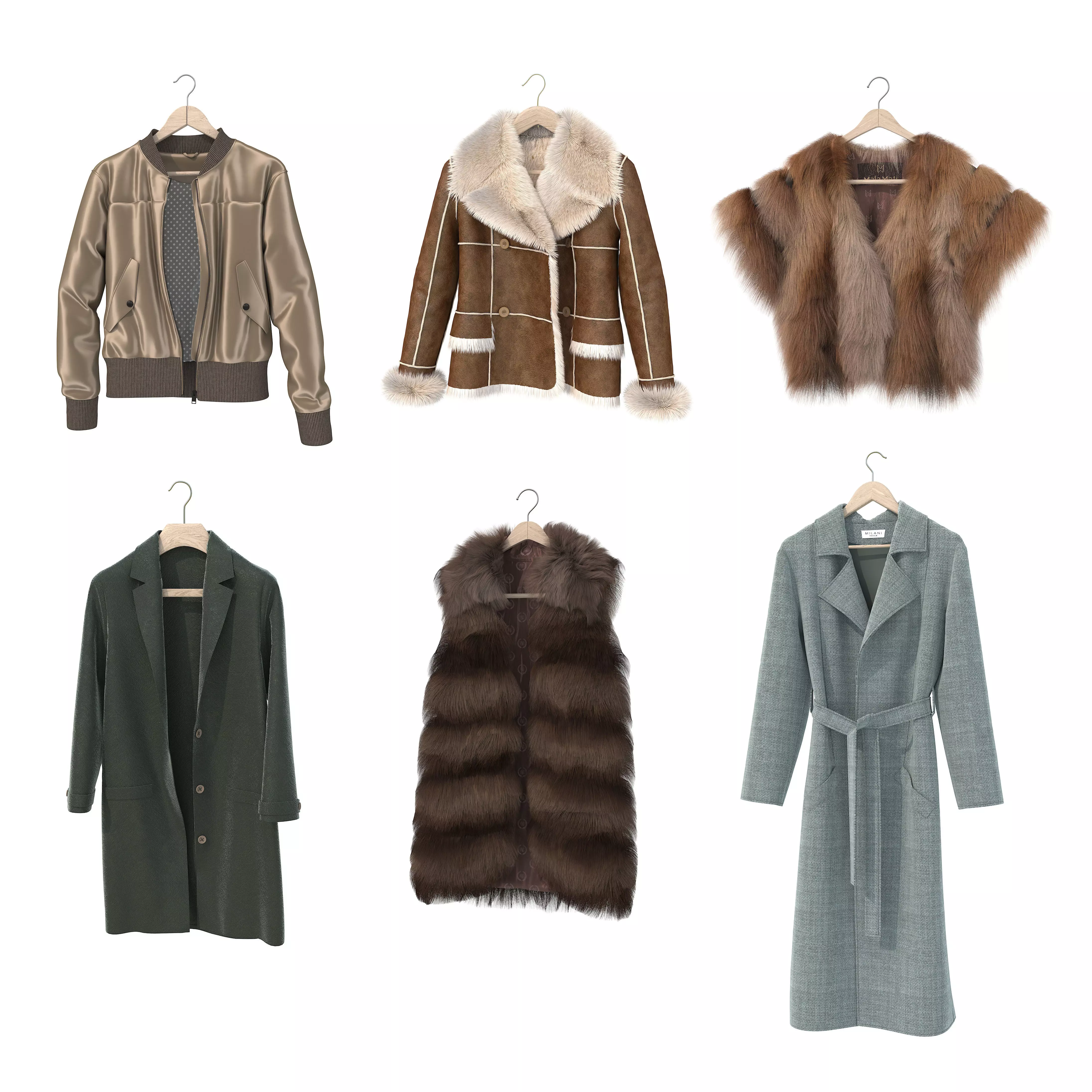 Coat on Hanger 2 3D model_0