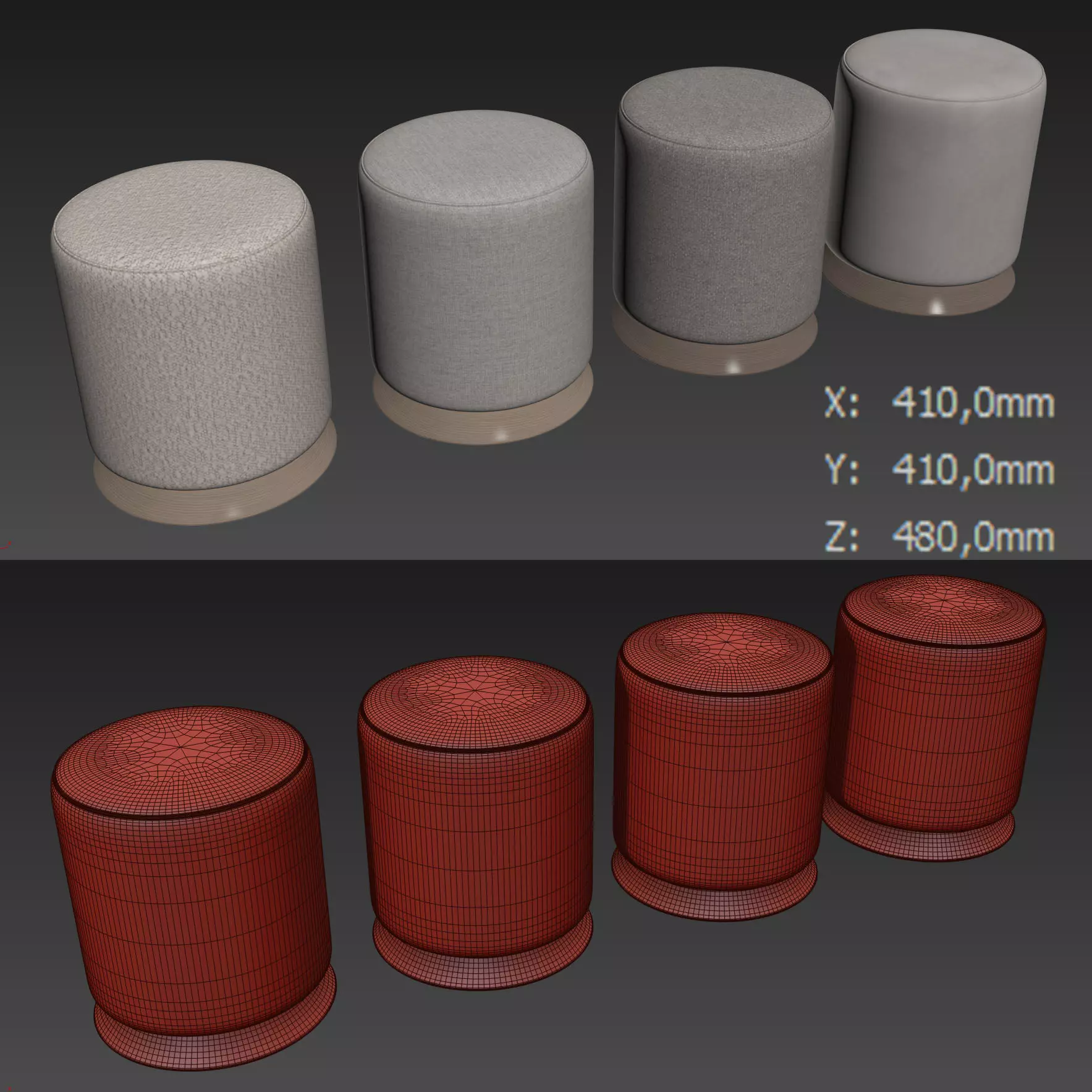 Kimaya Ottoman By The Citizenry 3D model_4