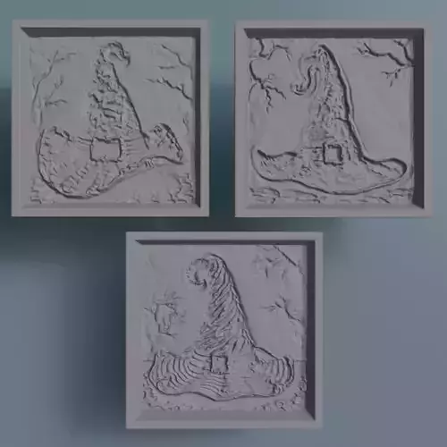 Witch Hat Chocolate Mold Set 3D print model