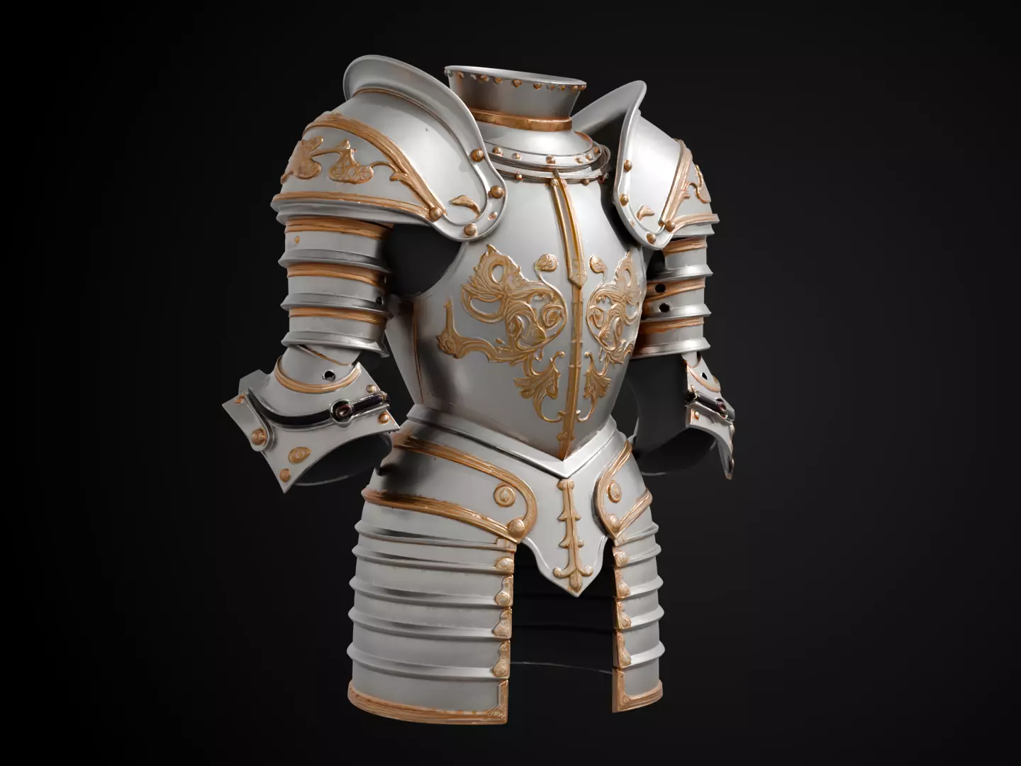 Stylized Medieval Armor - Warrior Captain 3D print model_1