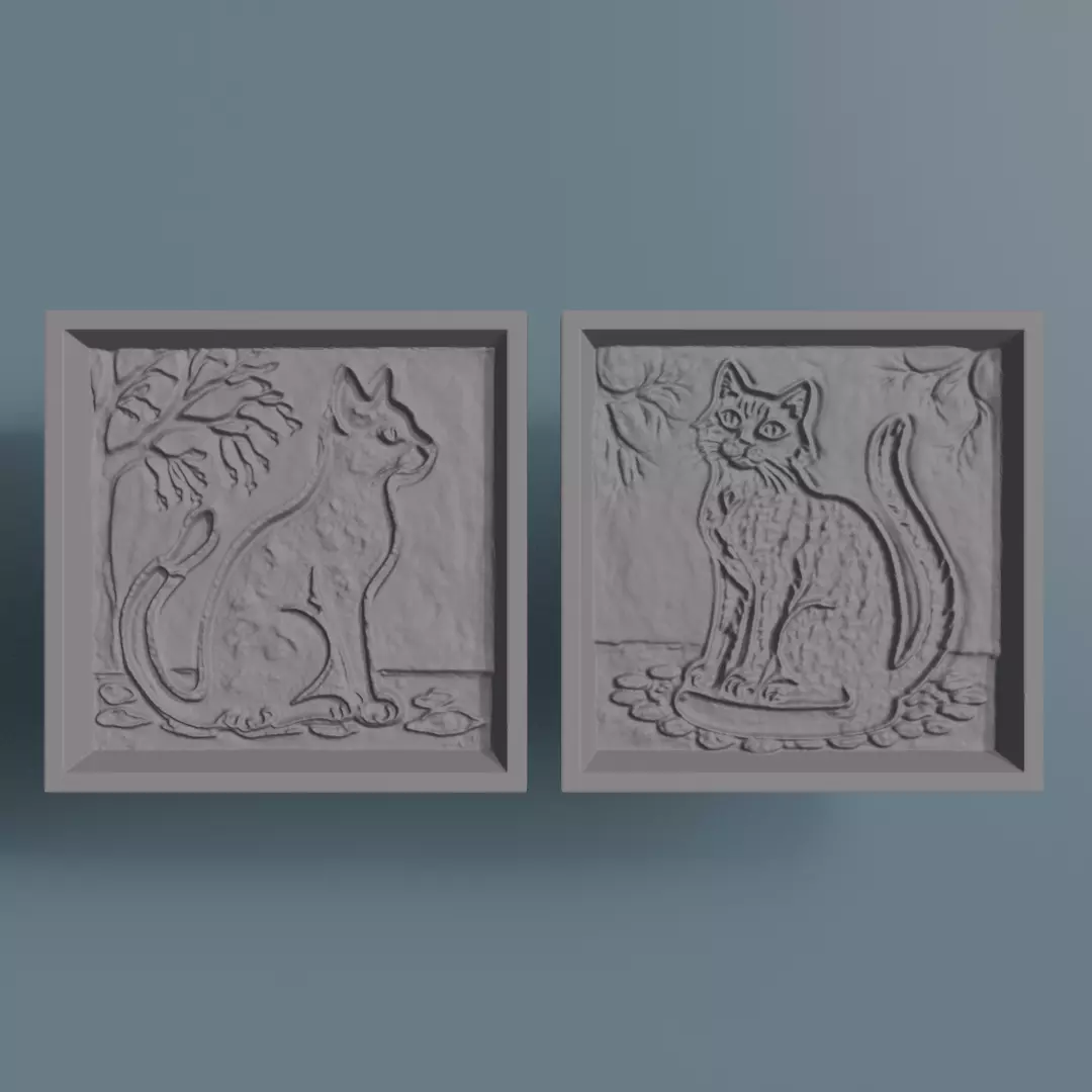 Halloween Cat Chocolate Mold Set 3D print model