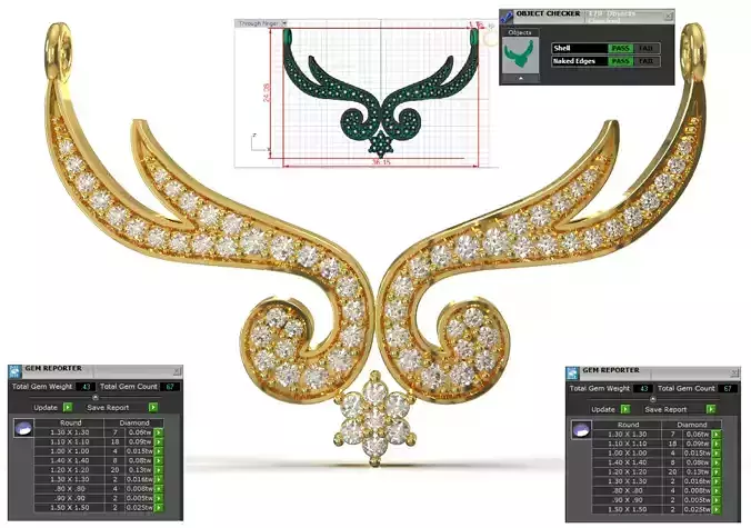 Collar Statement stl 3dm jewelry Pendant jp0370