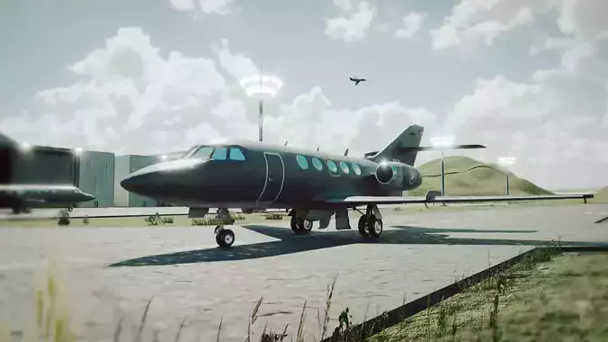 Dassault Falcon 20 - ELINT or ECM aircraft - the MYSTIC Low-poly 3D model