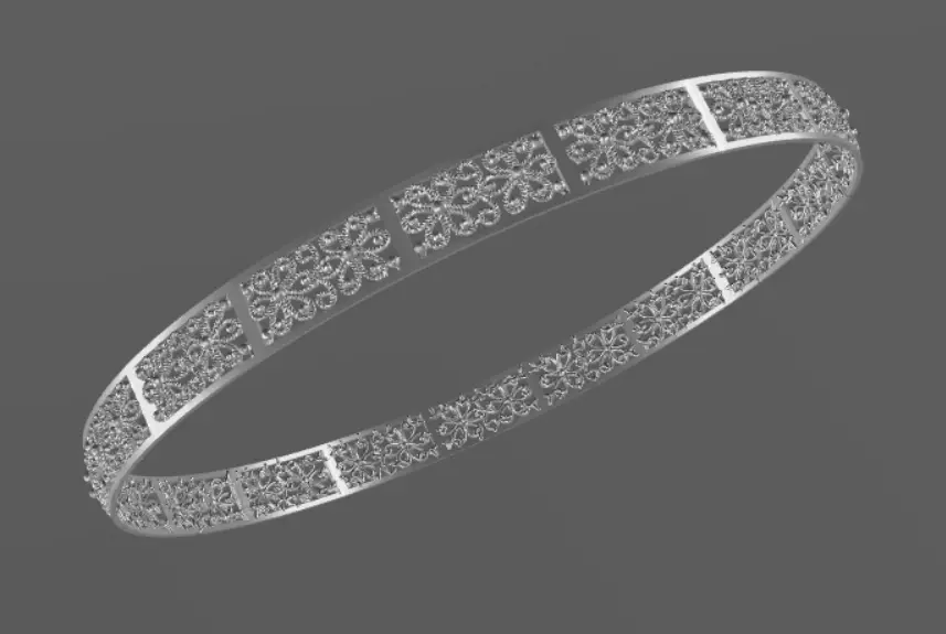 1296 Circle of Grace Bangle 63MM-5gm 3D print model_2