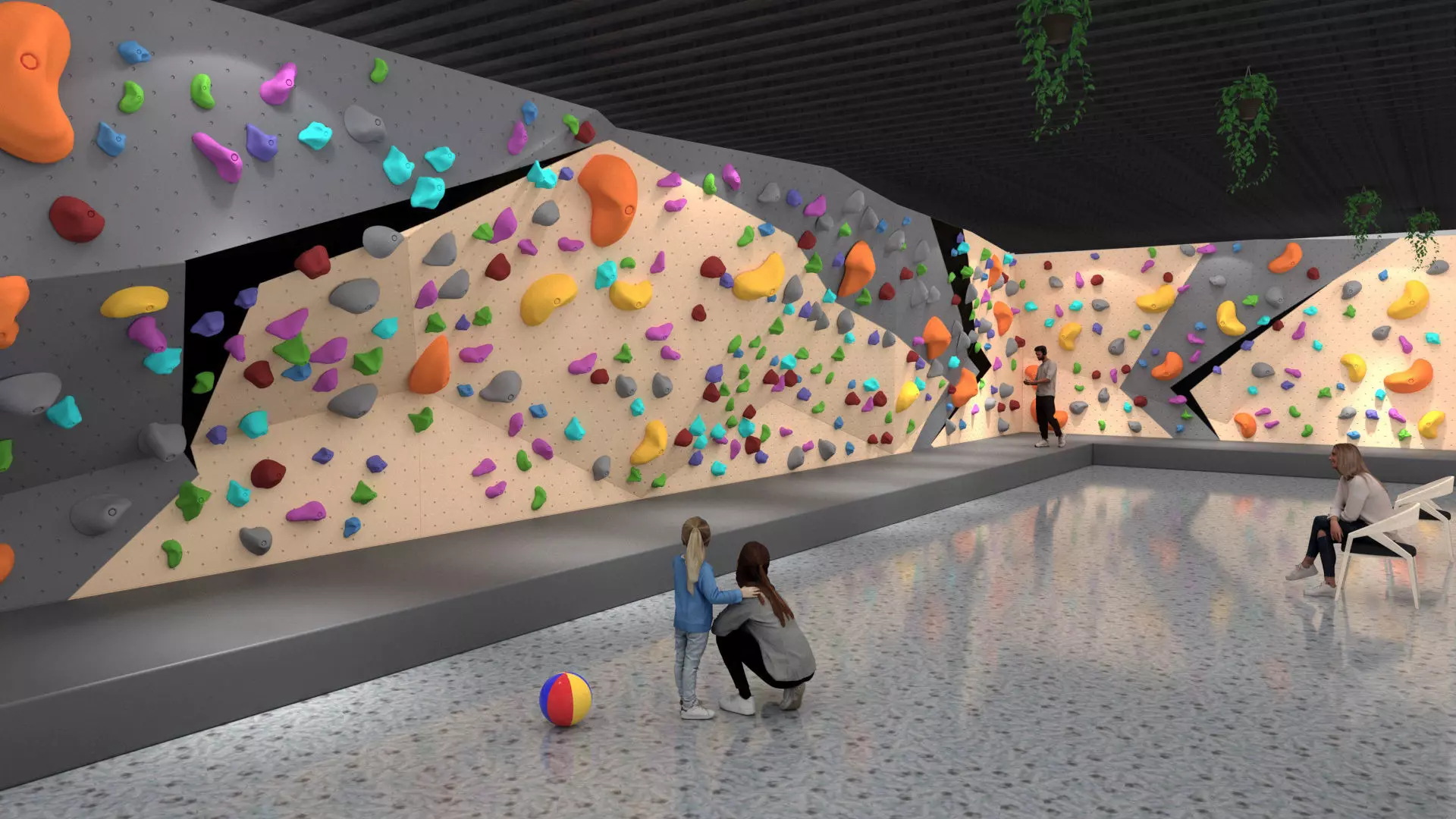 Indoor climbing wall 3D model