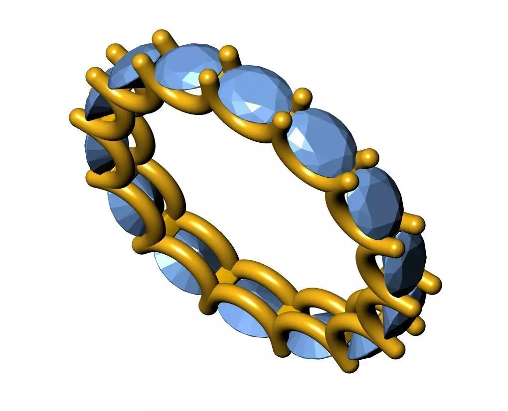 Oval Eternity Wedding Band 3D print model_6