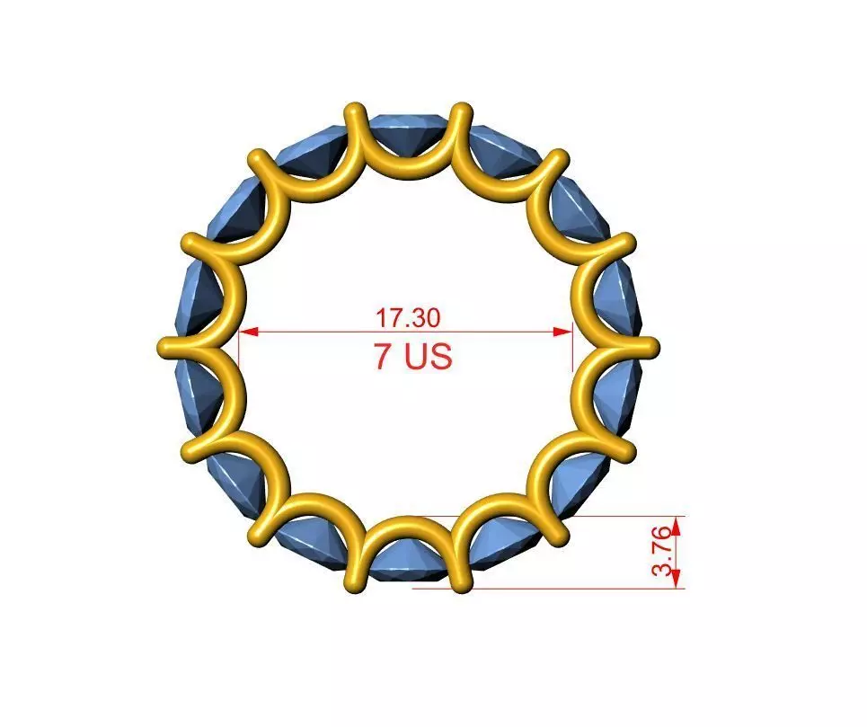 Oval Eternity Wedding Band 3D print model_11