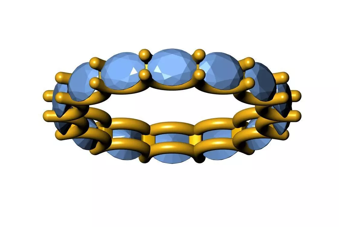 Oval Eternity Wedding Band 3D print model_10