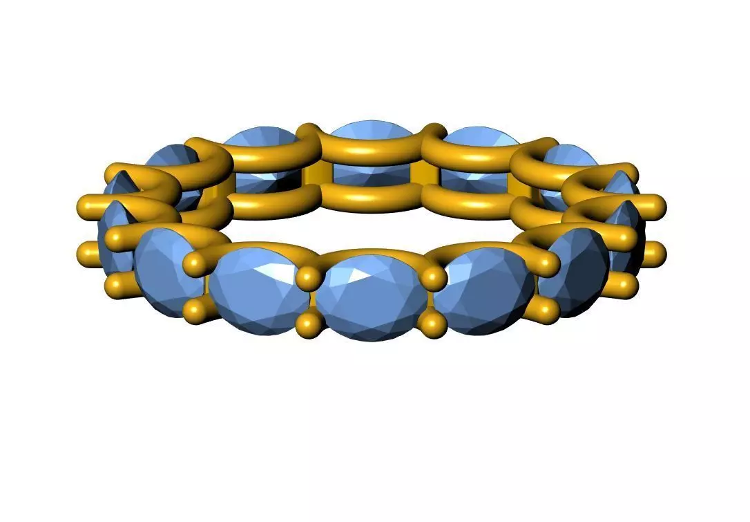 Oval Eternity Wedding Band 3D print model_9