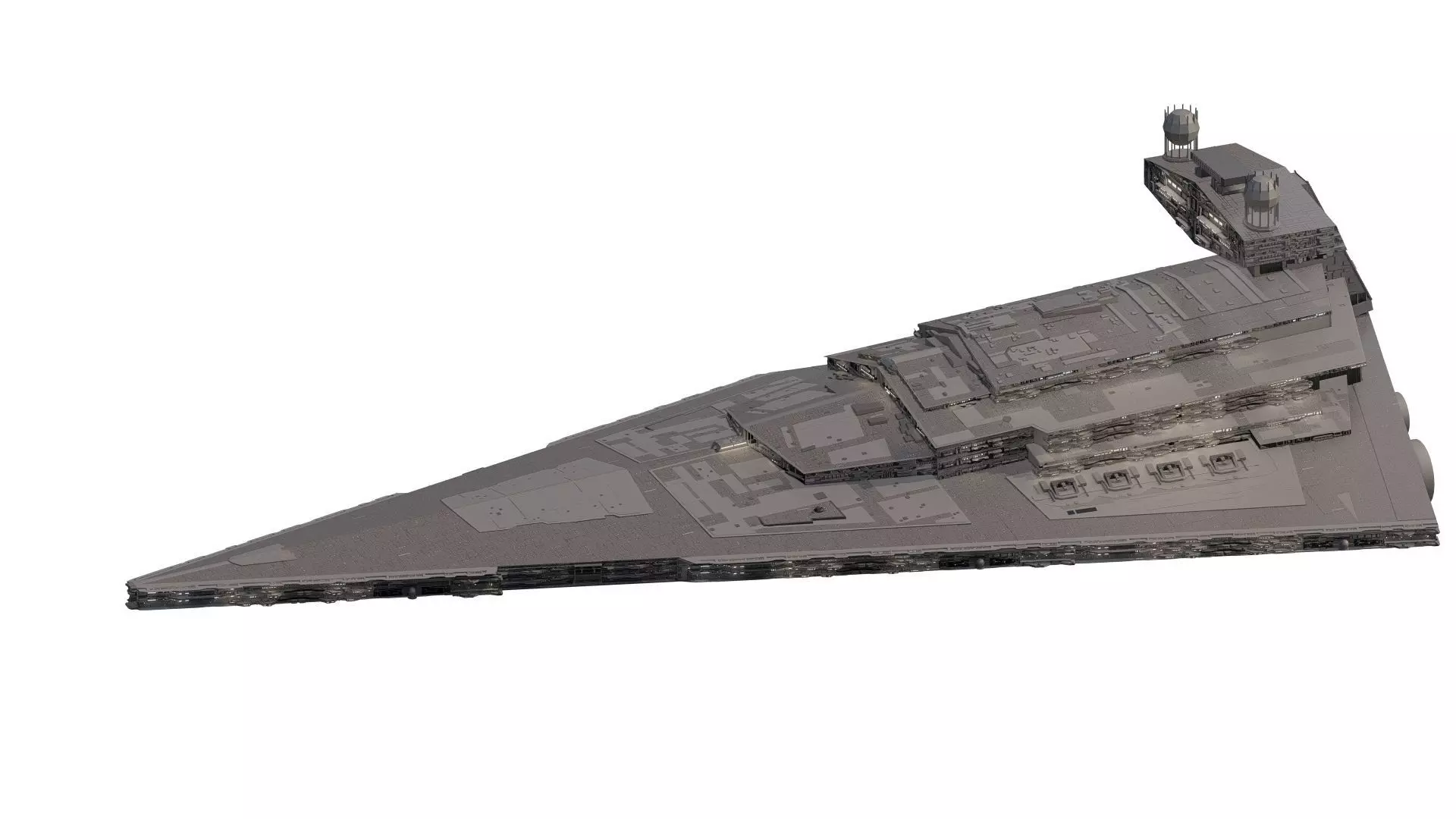 Imperial class star destroyer with interior 3D model
