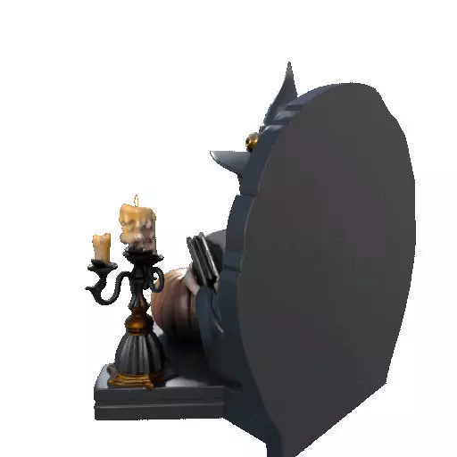 2530Halloween Witch with Spell book Skull Raven and Pumpkin 3D print model_27