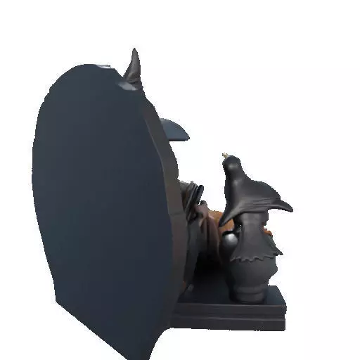 2530Halloween Witch with Spell book Skull Raven and Pumpkin 3D print model_19