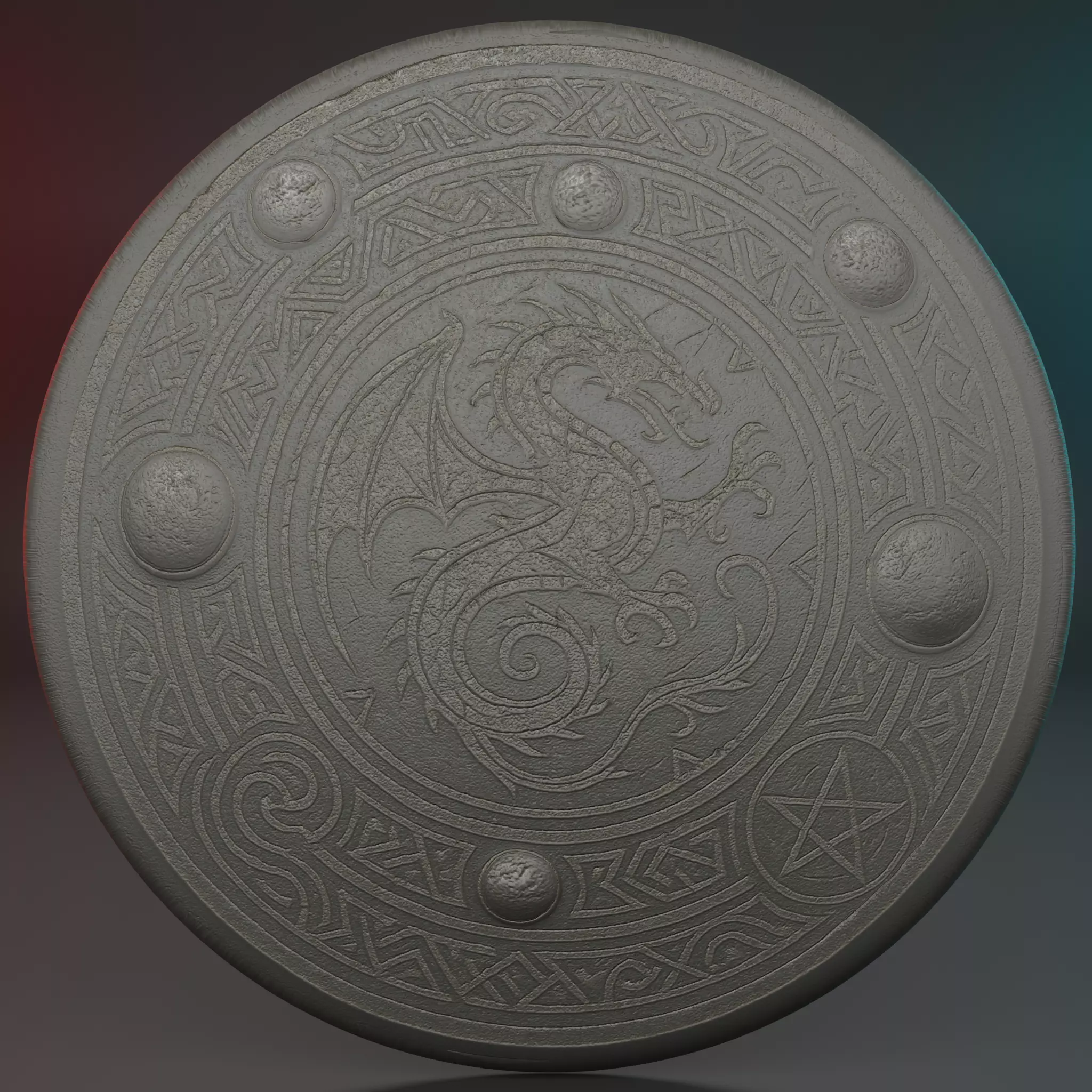 Dragon Shield 3D Model 3D model_0
