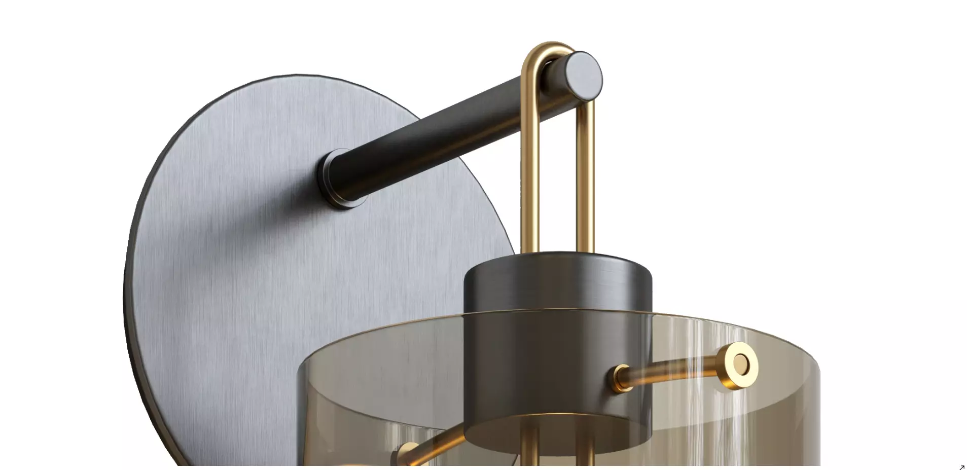 Century LED Wall Sconce corona Low-poly 3D model_9