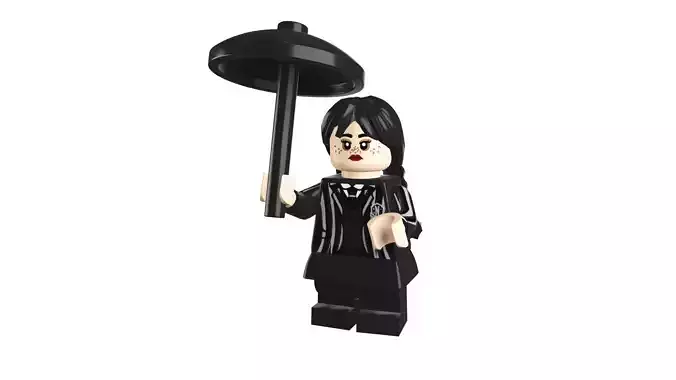 3D print minifigure - Wednesday Addams
