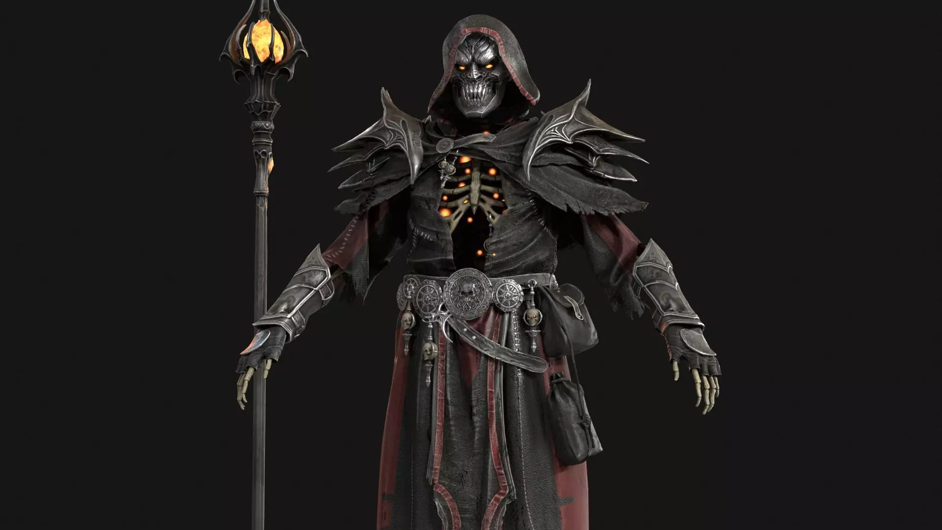Skeleton ArchMage Low-poly 3D model_23
