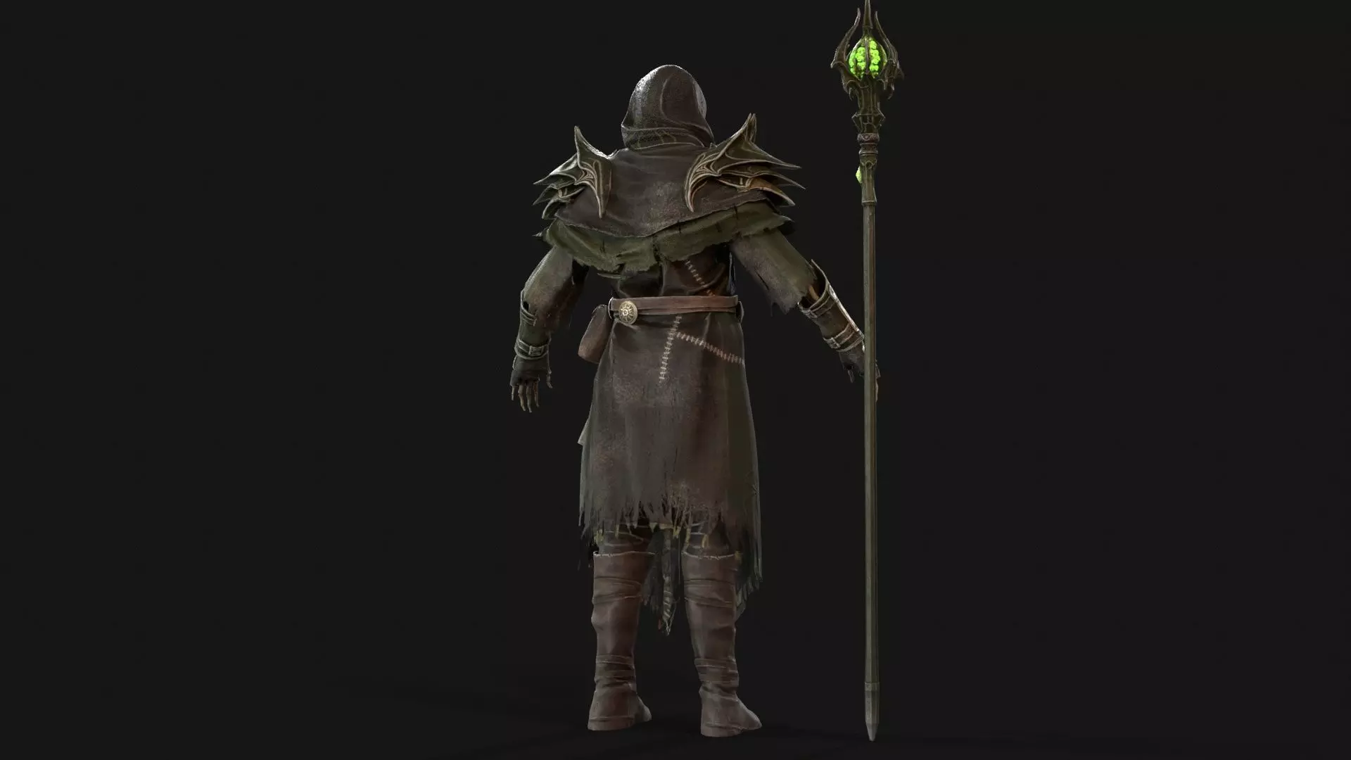 Skeleton ArchMage Low-poly 3D model_30