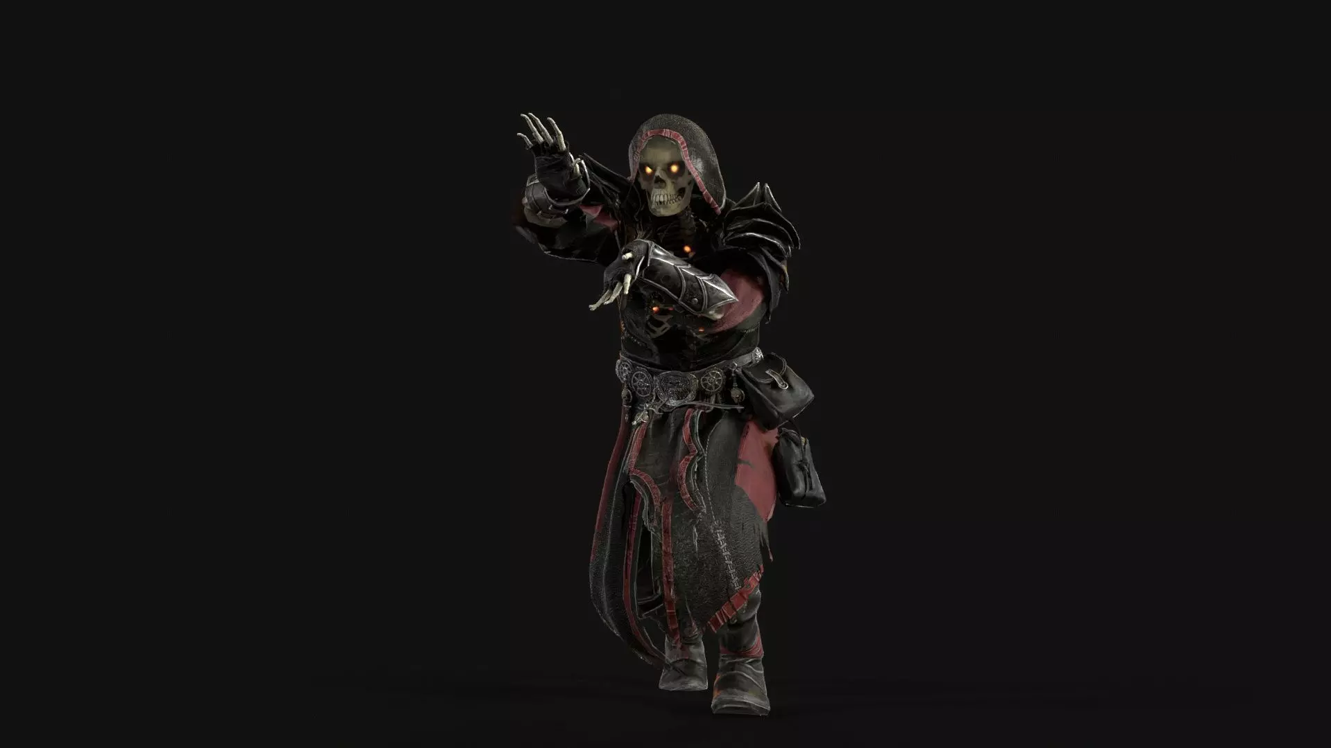 Skeleton ArchMage Low-poly 3D model_35