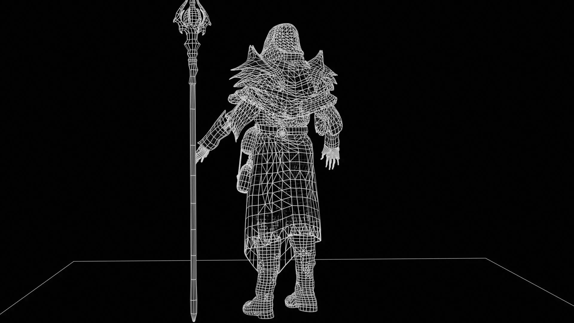 Skeleton ArchMage Low-poly 3D model_8