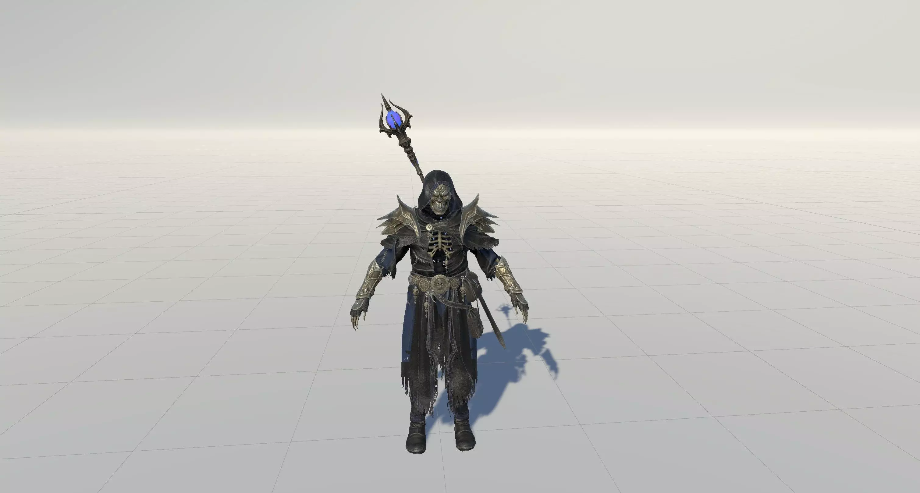 Skeleton ArchMage Low-poly 3D model_10