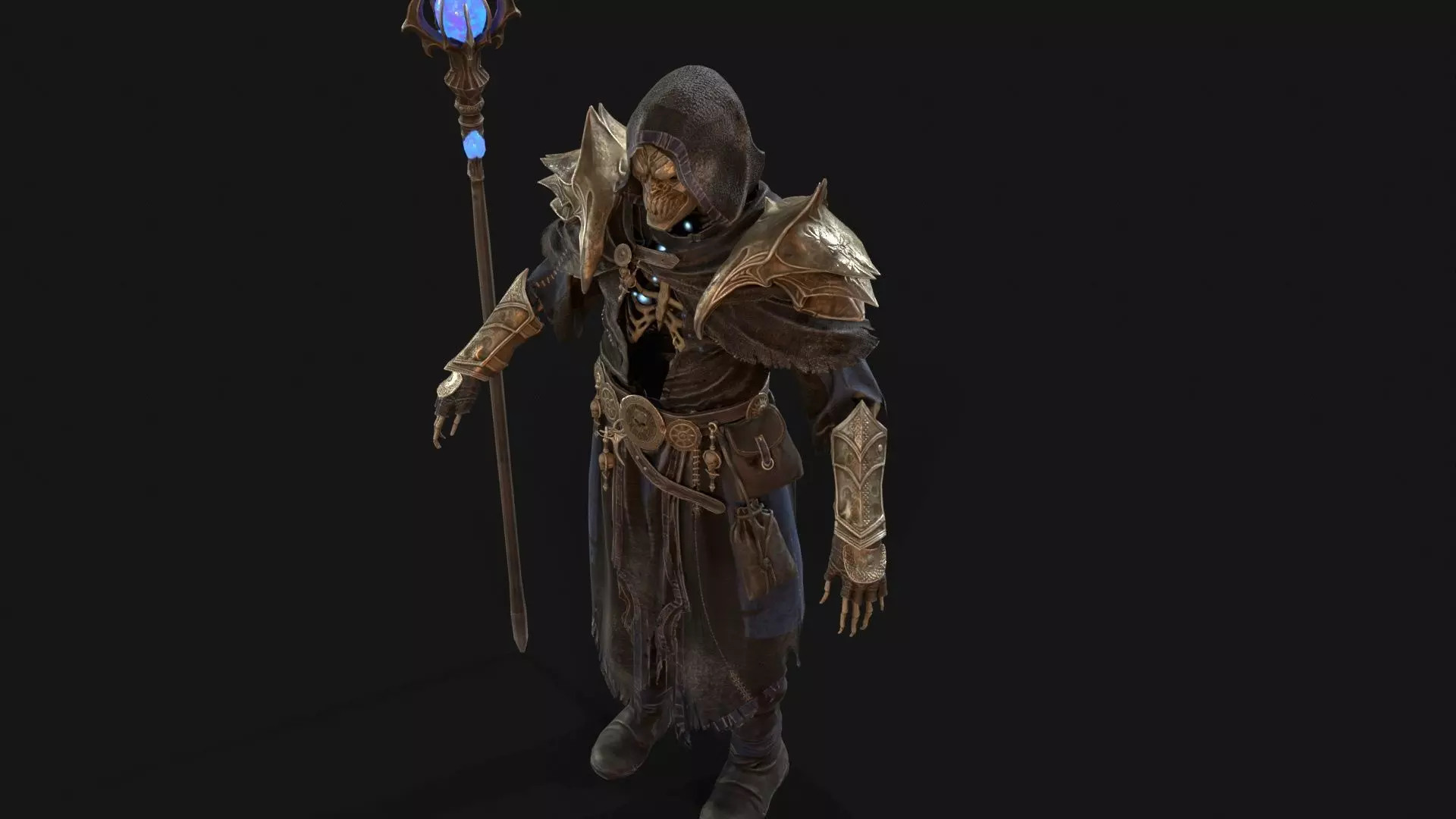 Skeleton ArchMage Low-poly 3D model_26