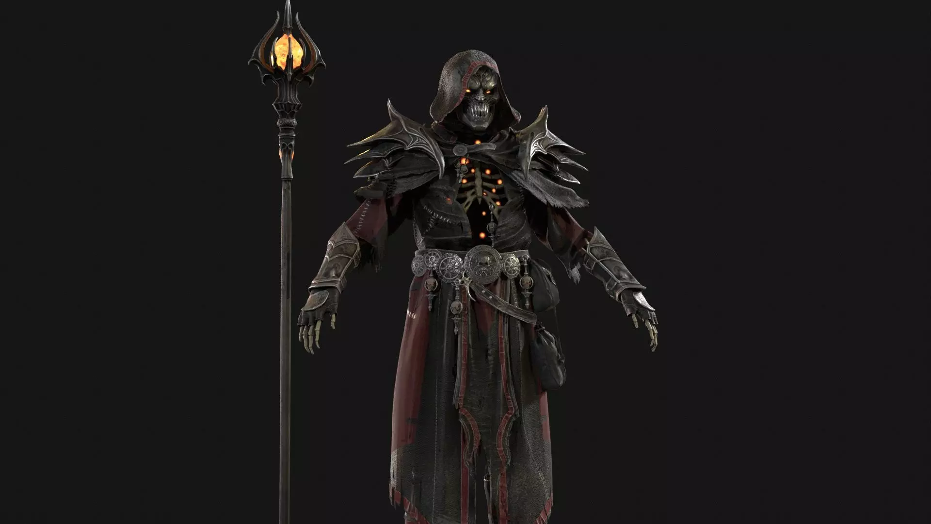 Skeleton ArchMage Low-poly 3D model_24